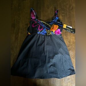 Robby Len Swimsuit Dress One Piece Floral 16W New Beach Resortwear‎ Vacation